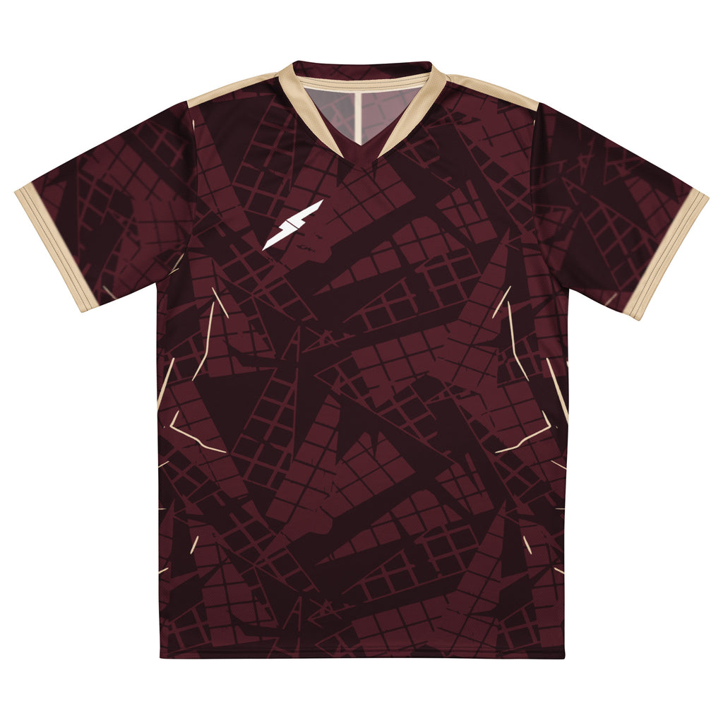 Modern Marron & Gold Esports Jersey | Recycled Unisex Shirt – Vertgraph.id